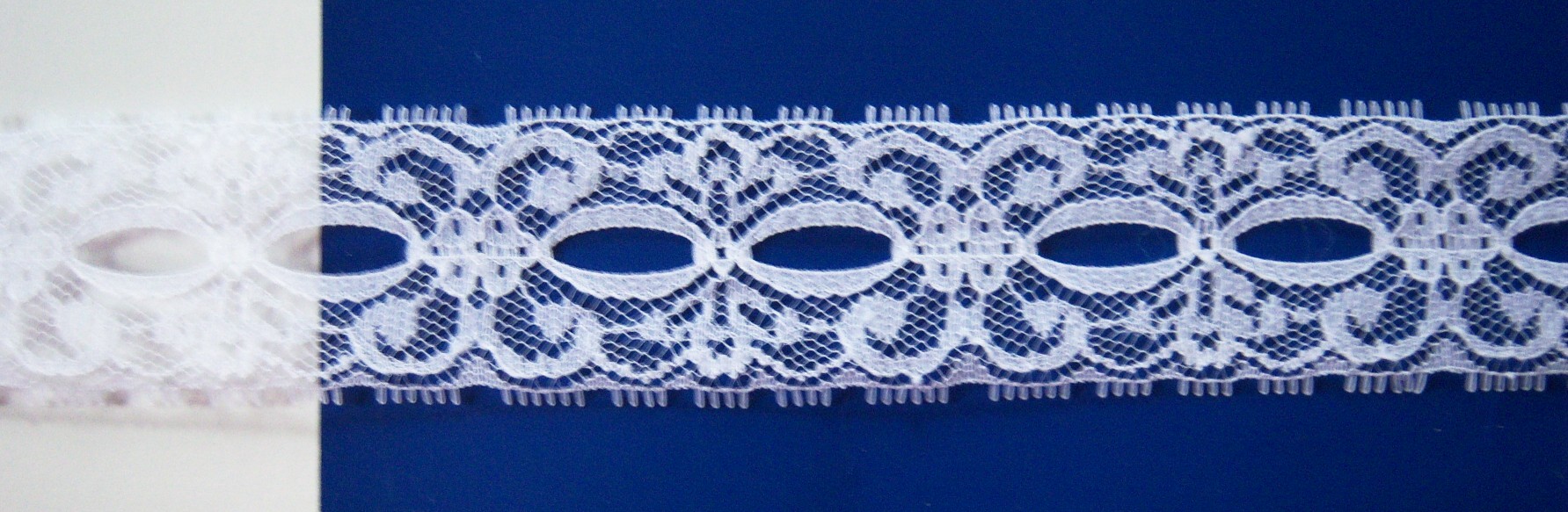 White Entredeaux  1 1/2" Nylon Lace