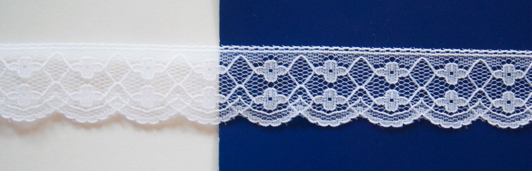 Pure White 1 1/8 Inch Nylon Lace