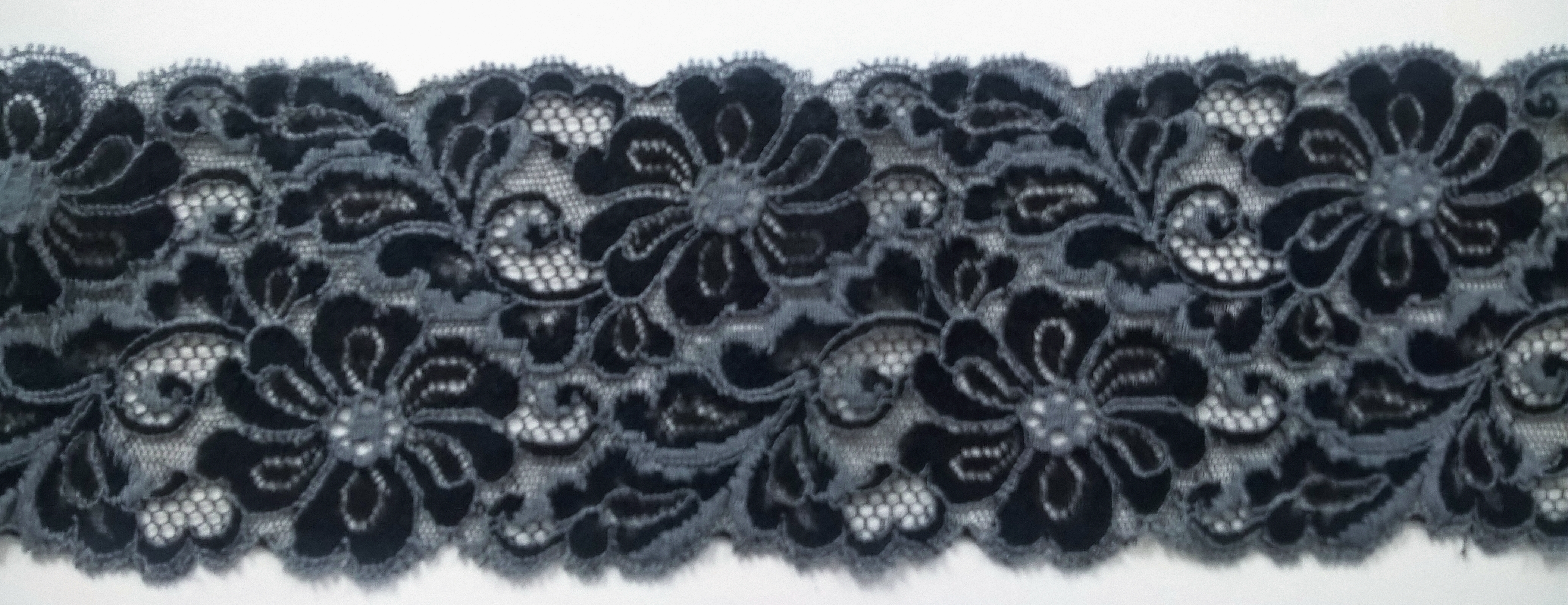 Black/Slate 3 1/2" Nylon Lace