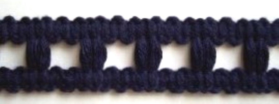 Navy Entredeux 7/8" Braid