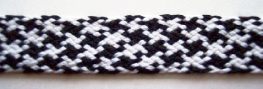 Black/White Houndstooth 11/16" Soft Trim