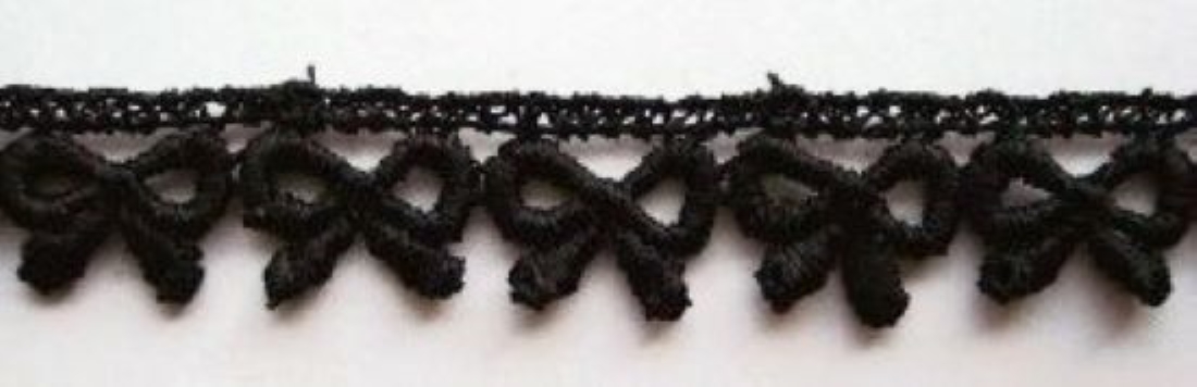 Black 1/2" Bows Venise Lace