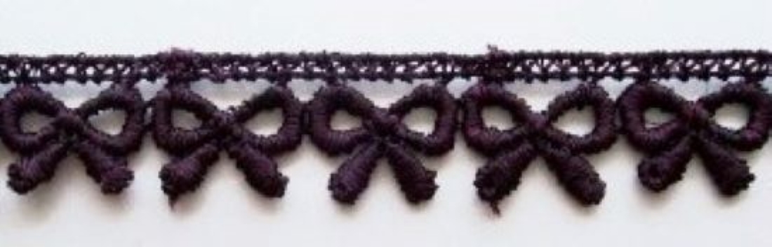 Aubergine 1/2" Bows Venise Lace