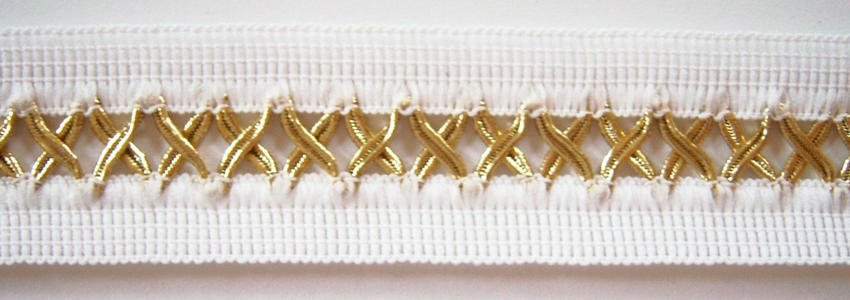 White/Gold Cord 1 1/2" Faggoting