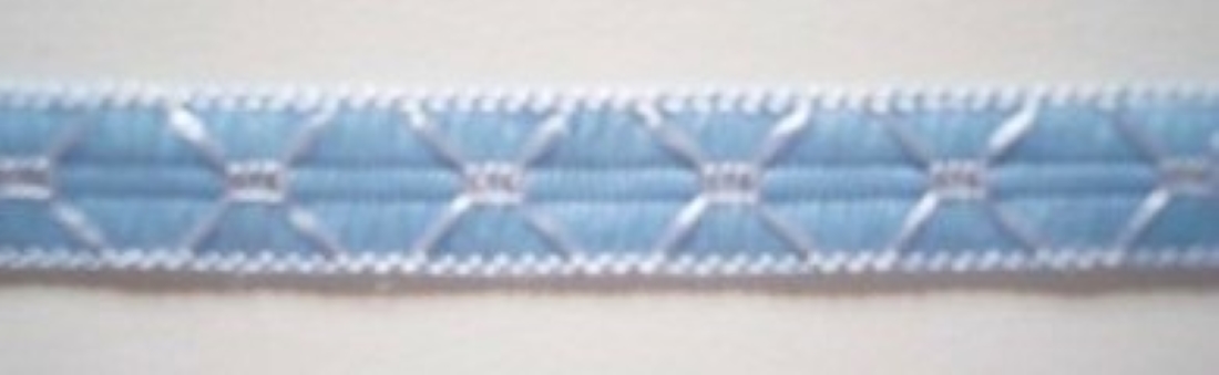 Light Blue/White 3/8 Inch Jacquard