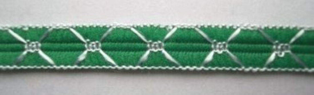 Emerald/White 3/8" Jacquard