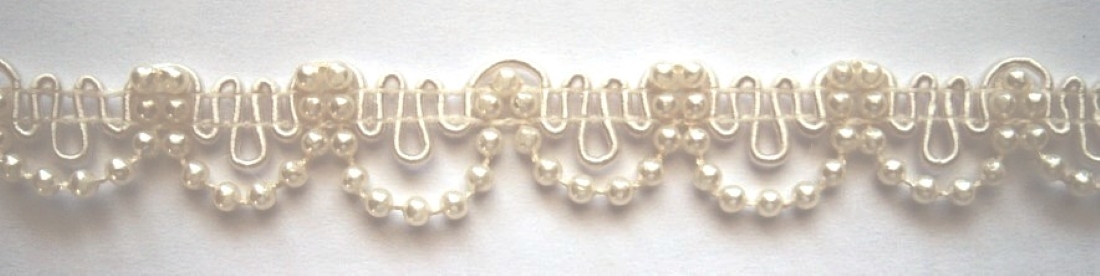 Ivory 1/2" Pearl Bead Garland Trim