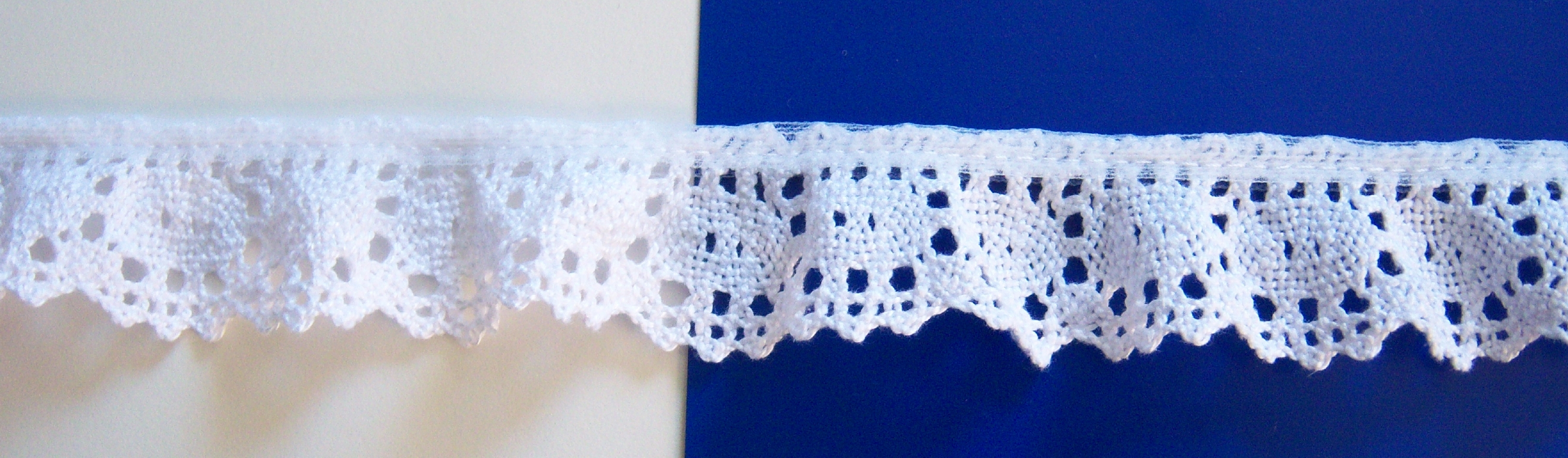 White 1 1/8" Ruffled Cluny Lace