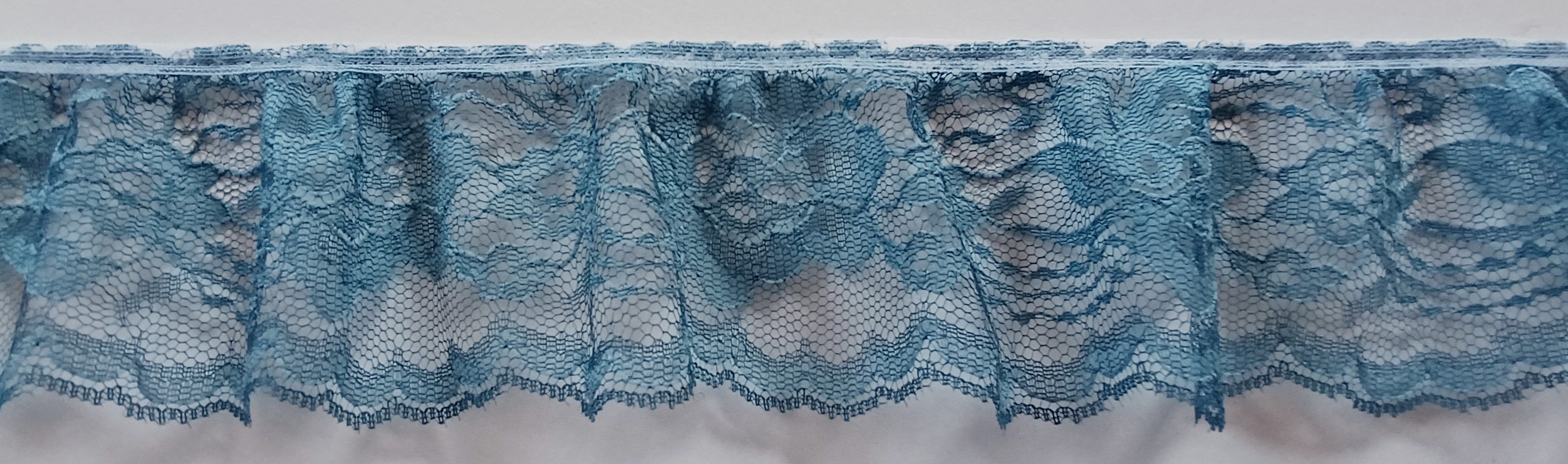 Antique Blue 3" Ruffled Lace