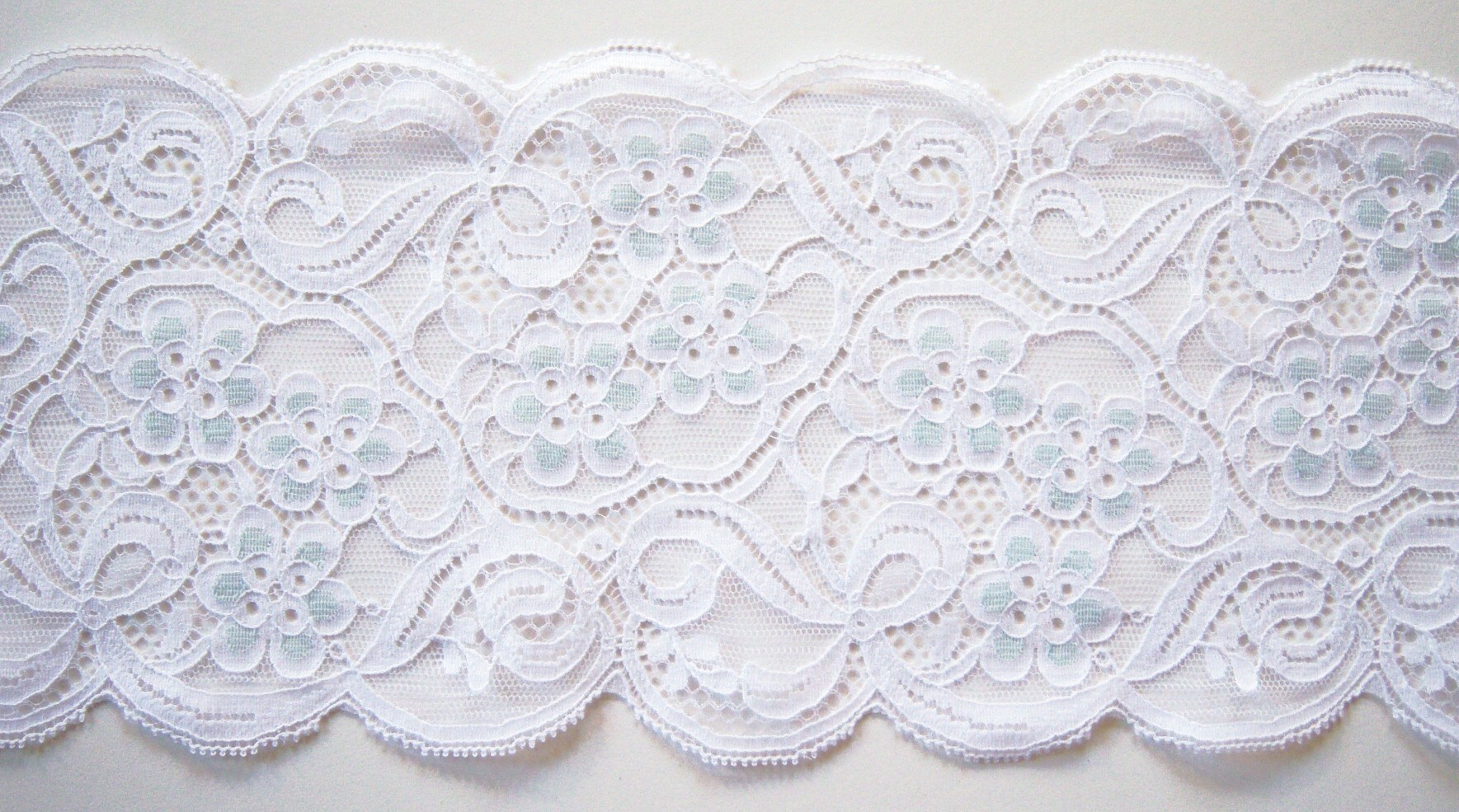 White/Elaine Blue Nylon Lace