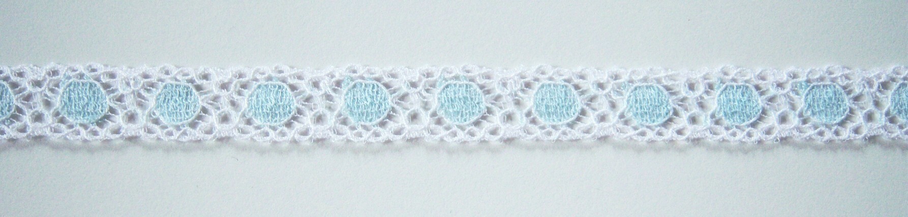 White/Breezy Blue 1/2" Lace