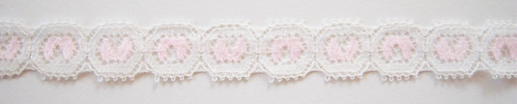 White/Pink 1/2" Lace