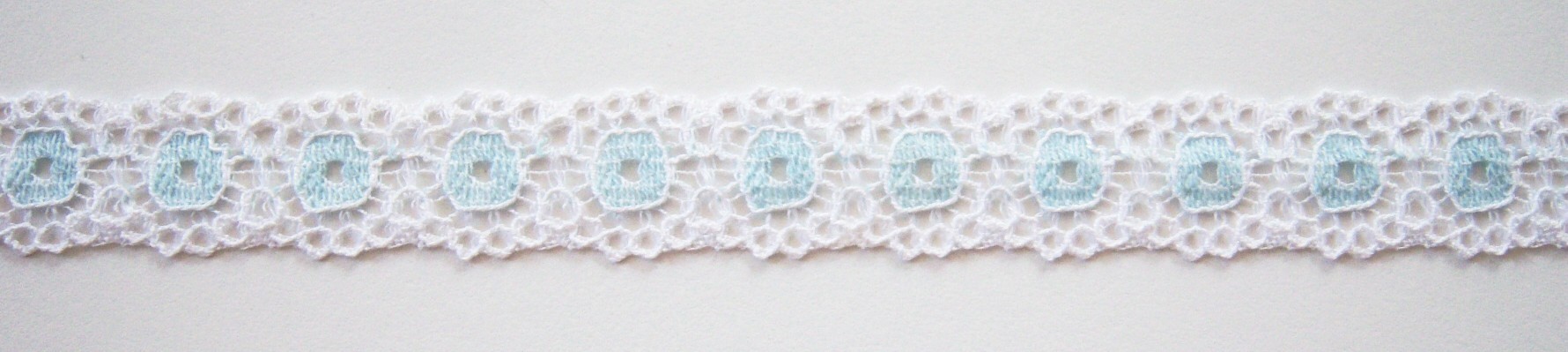 White/Shiny Blue 5/8" Lace