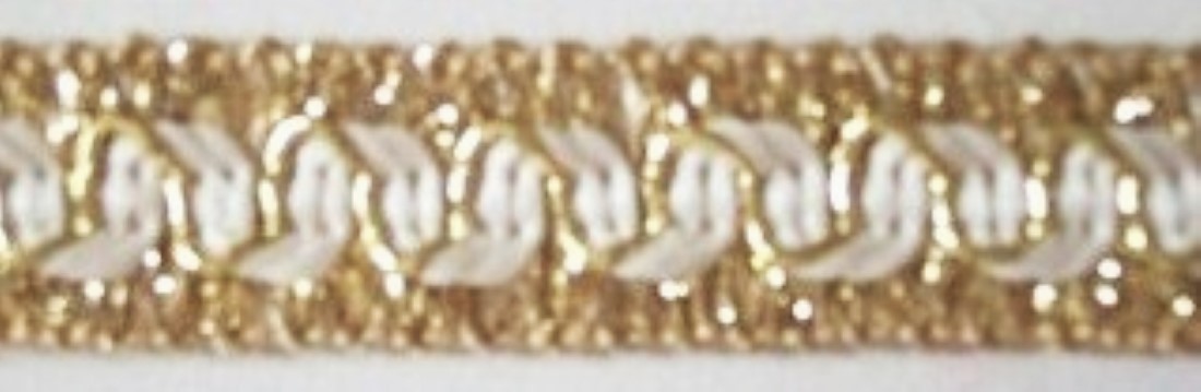 Gold/White 1/2" Gimp Braid