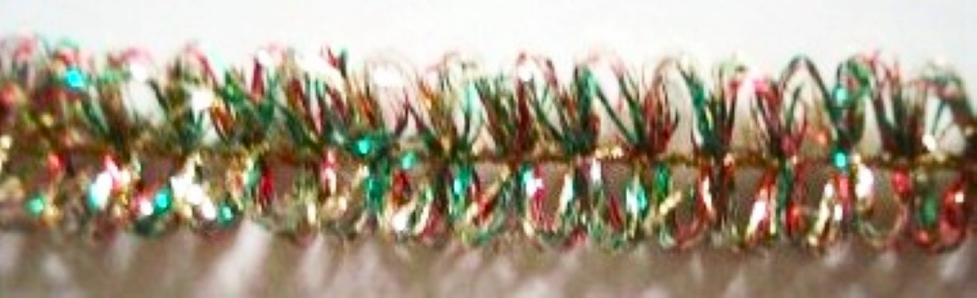 Gold/Red/Green 1/2" Fringe