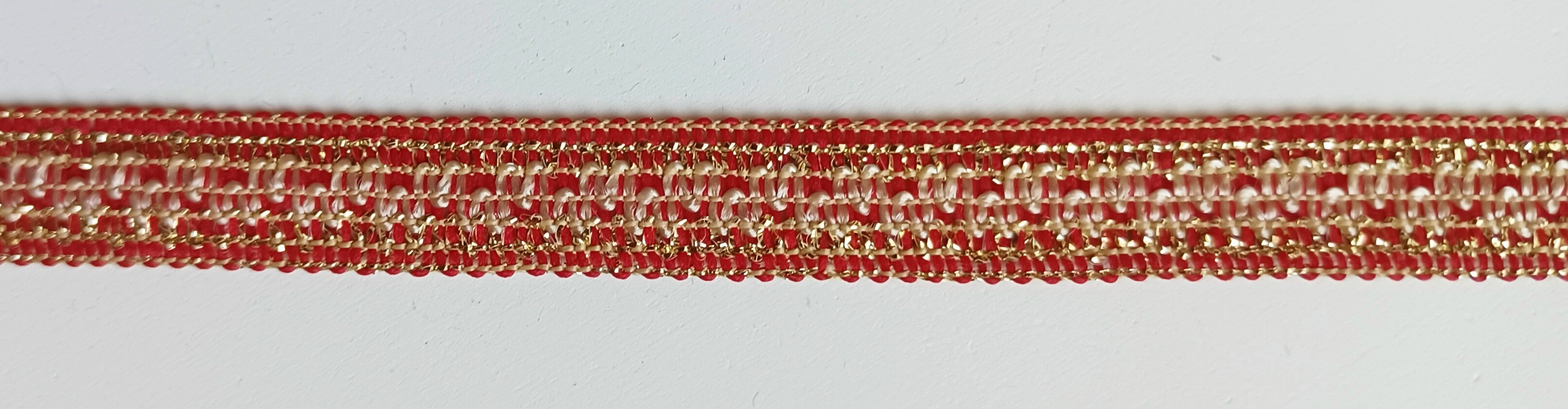 Tomato/Gold 7/16" Ribbon