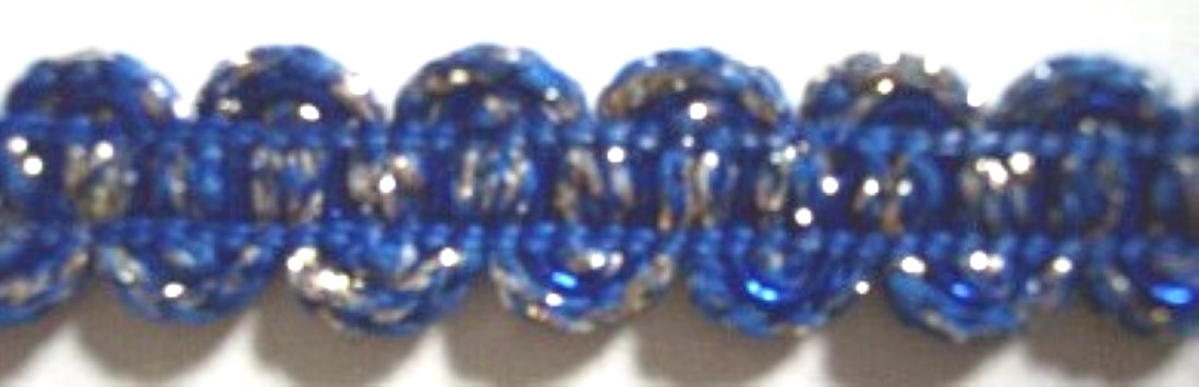 Royal/Silver 1/2" Gimp Braid