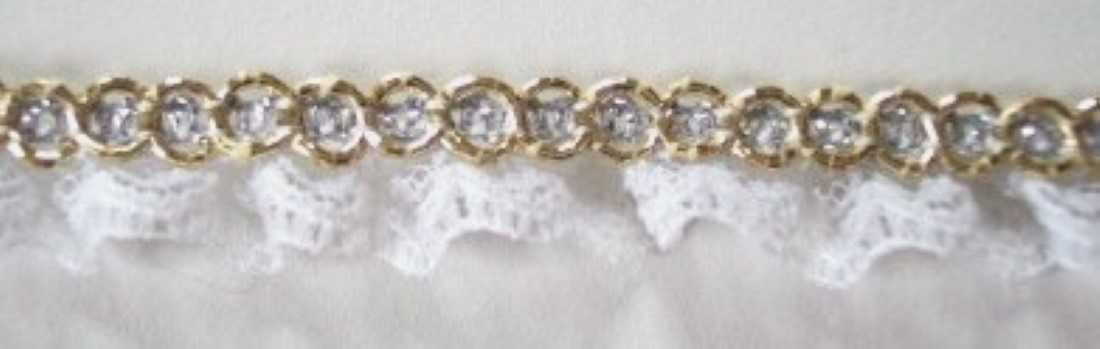 White/Gold/Silver 1/2" Ruffled Lace