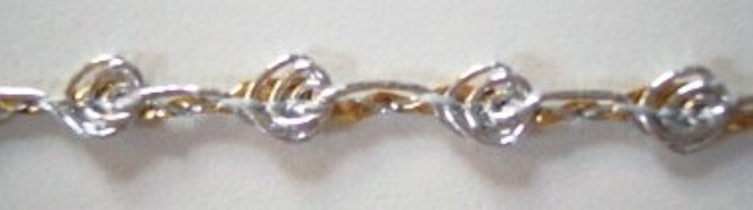 Silver/Gold 1/4" Rosebraid