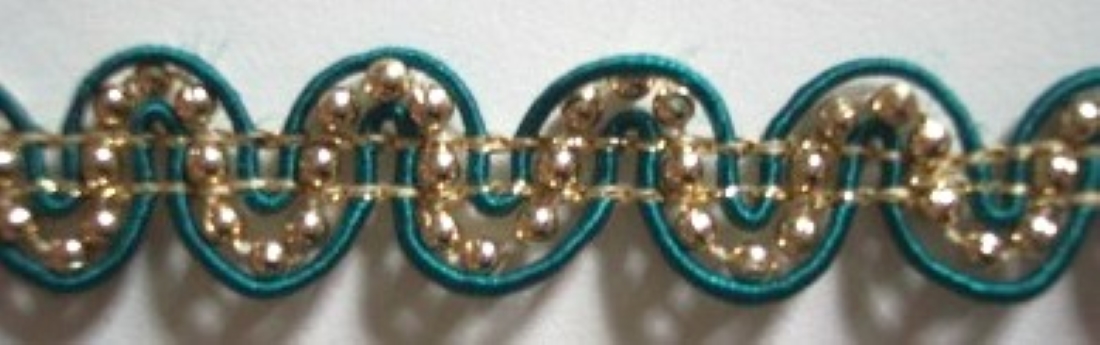 Green Polypro/Gold Bead 5/8" Trim