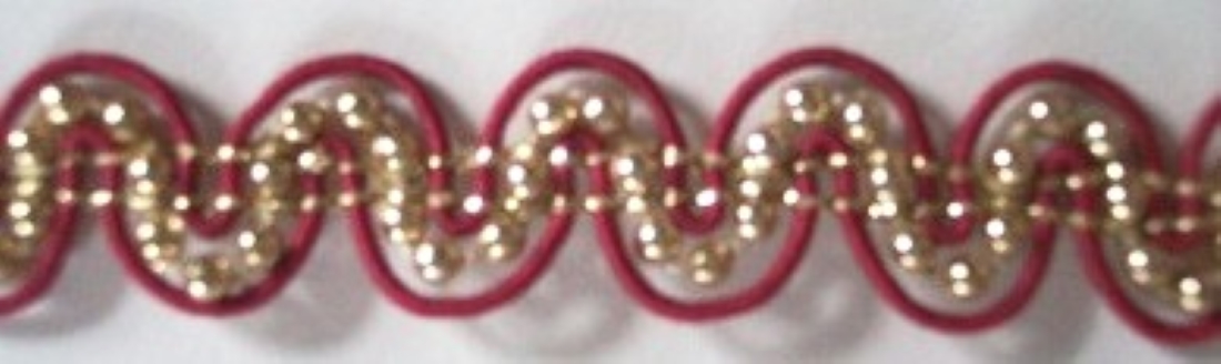 Wine Polypro/Gold Bead 5/8" Trim