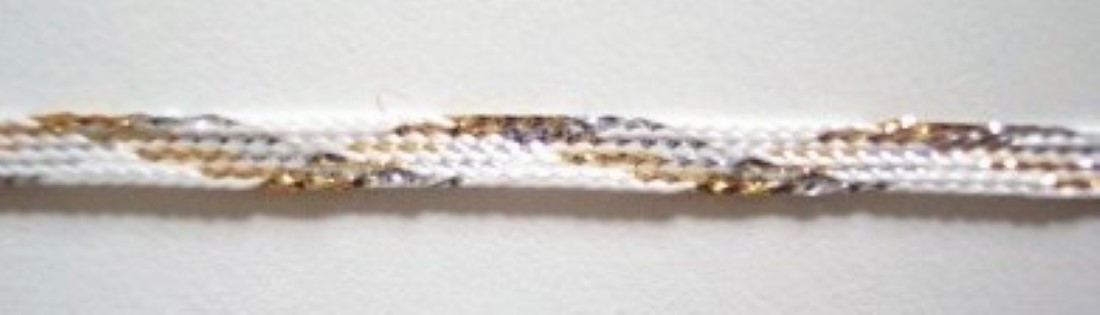 White/Gold/Silver 3/16" Metallic