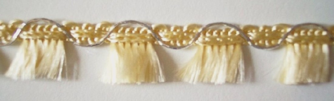 Maize/Silver 1/2" Metallic Fringe Trim