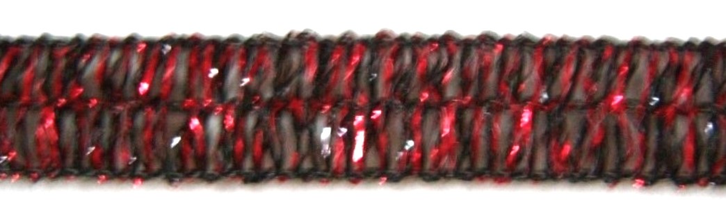 Red/Black Mylar Wired Edged 3/8" Trim