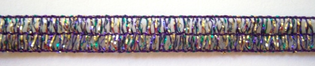 Purple/Green Mylar Wired Edged 3/8" Trim