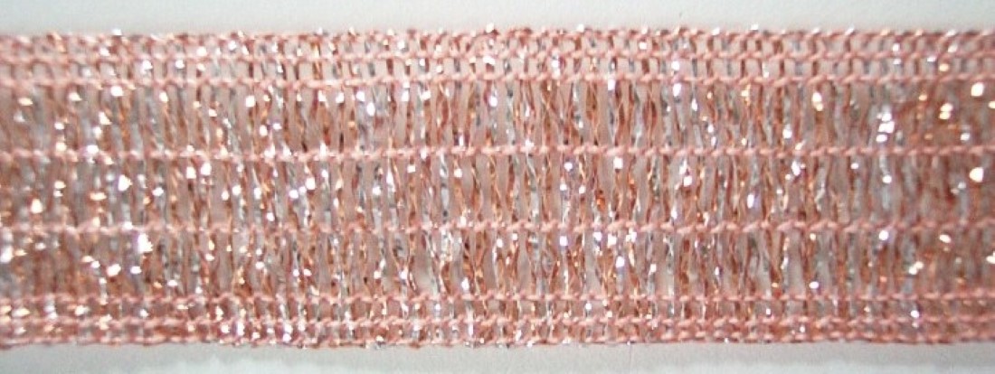 Apricot/Silver Wired Mylar 7/8" Trim