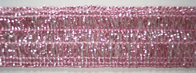 Pink/Silver Wired Mylar 7/8" Trim