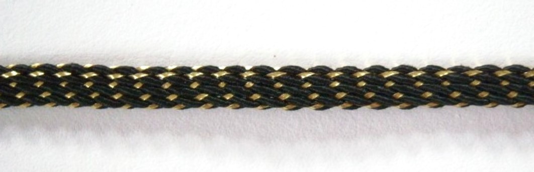 Black/Gold Metallic 3/16" Braid