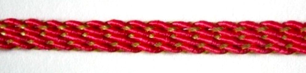 Scarlet/Gold Metallic 3/16" Braid