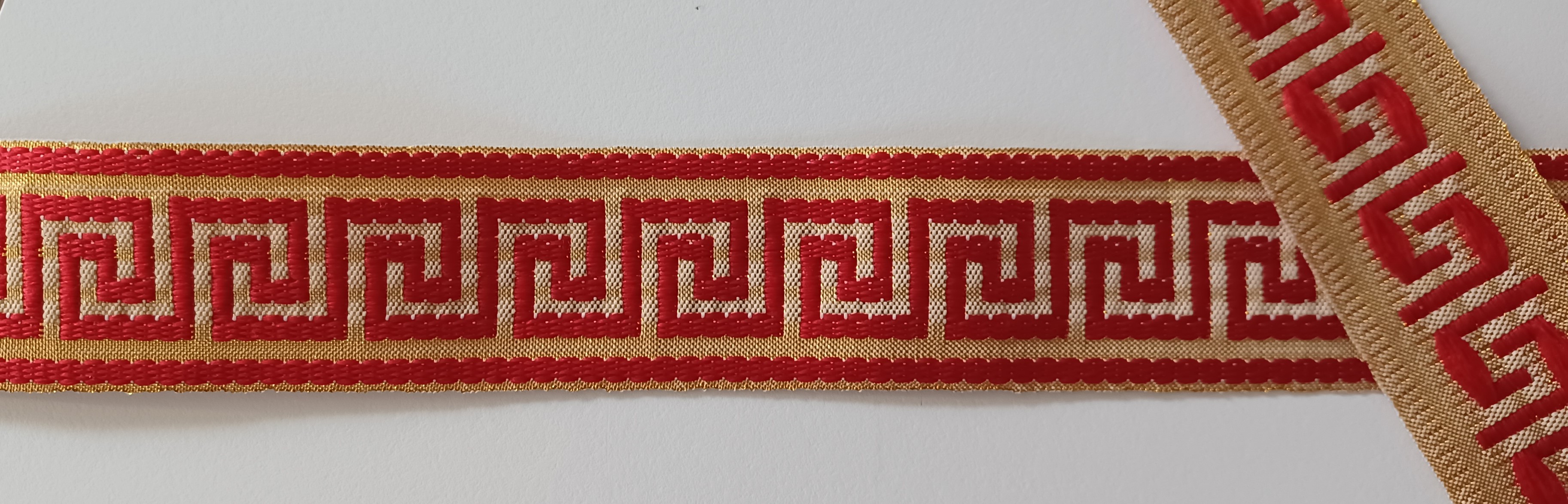Metallic Gold/Red 1 1/2" Ribbon