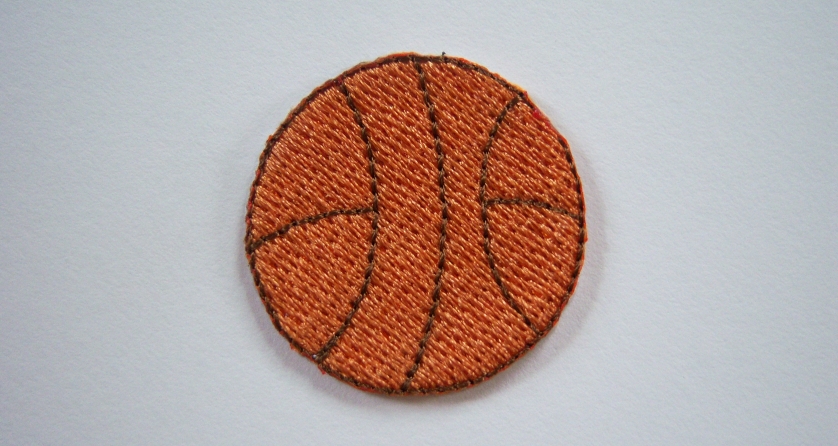 Orange/Black Basketball Applique