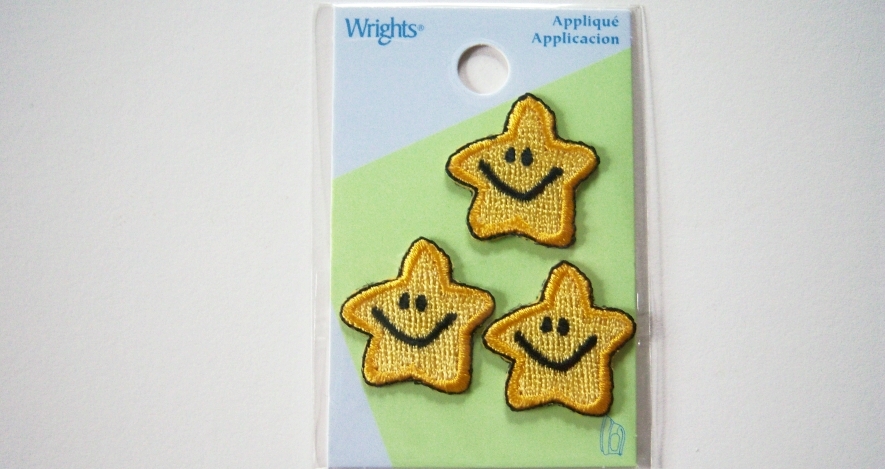 Three Smiley Star Appliques