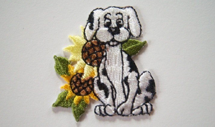 Puppy/Sunflower Iron On Applique