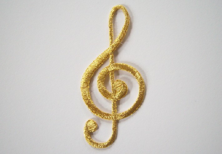 Gold Metallic G Clef Applique