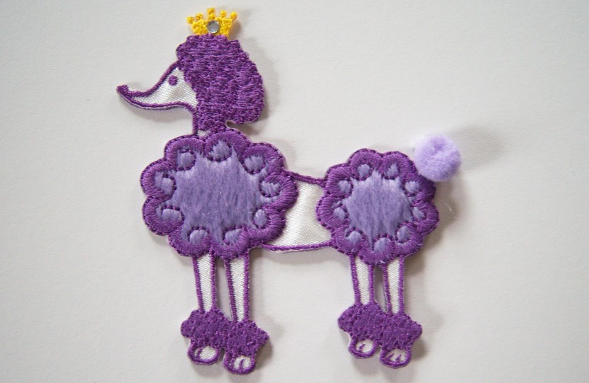 Fifi/Gigi Purple/White Poodle Applique