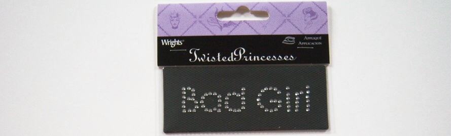 Rhinestone 2 3/4" Bad Girl Iron On Transfer