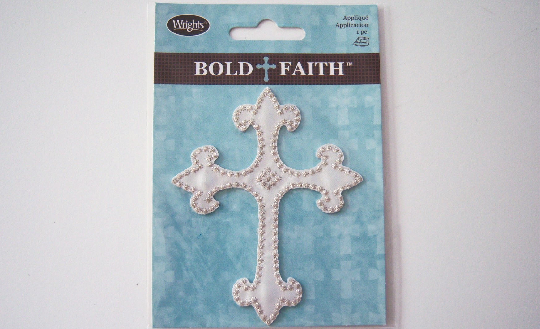Satin/Silver Cross Applique