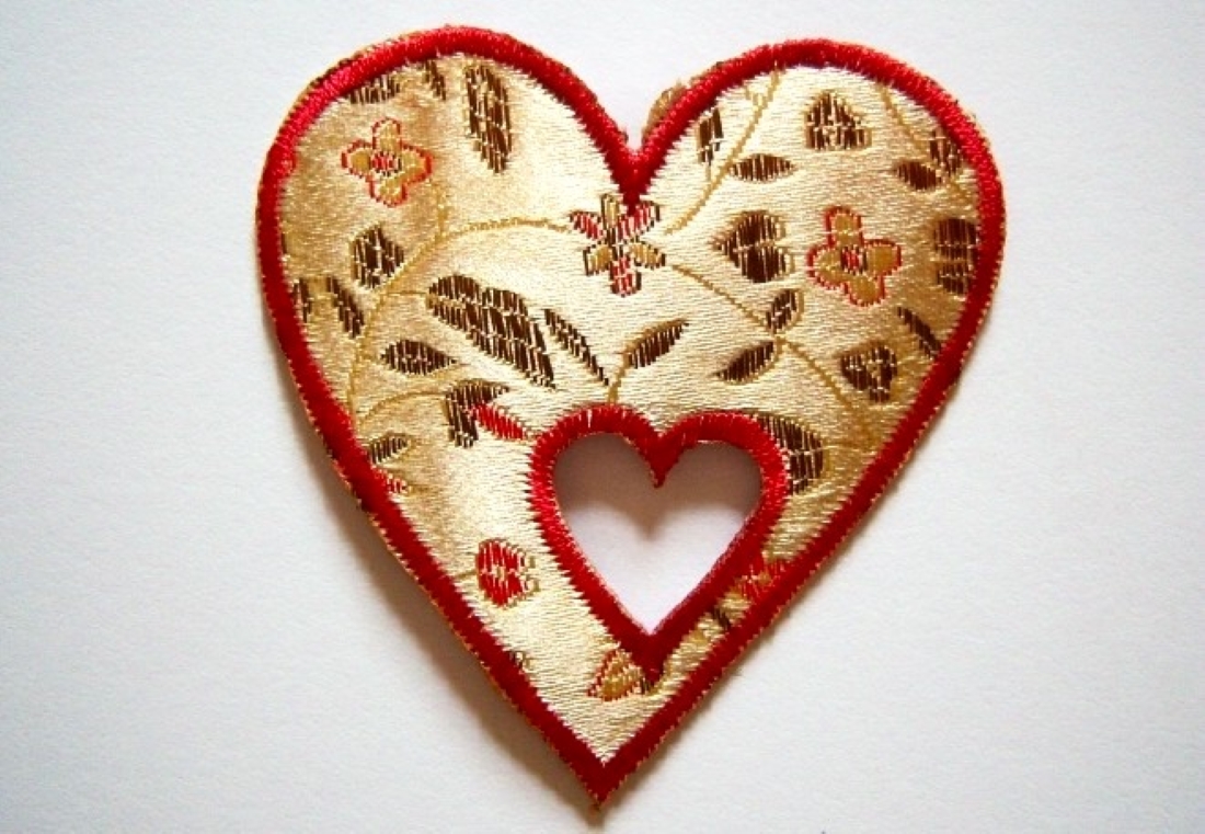 Red Oriental Satin Heart