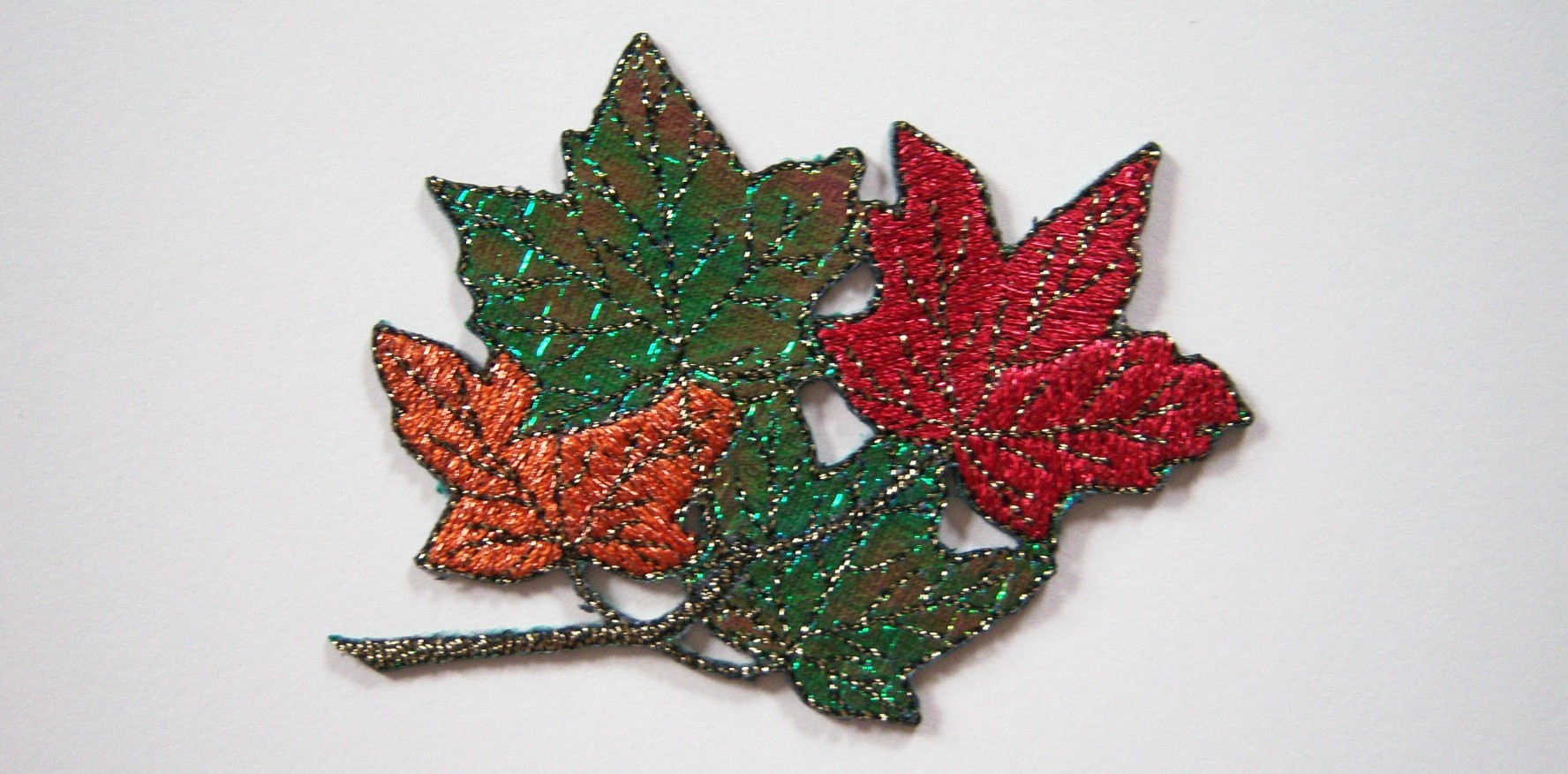 Wrights Metallic Iron On Autumn Leaves Applique