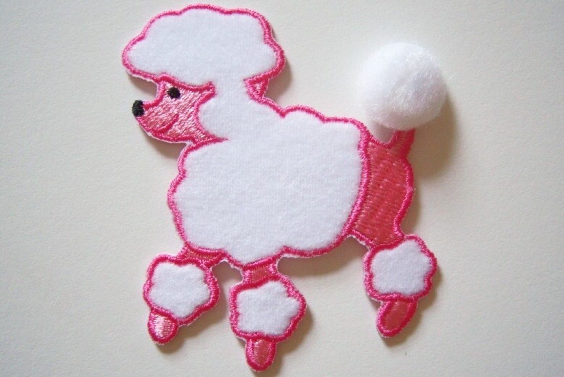 Fifi and Gigi White/Pink Poodle Applique