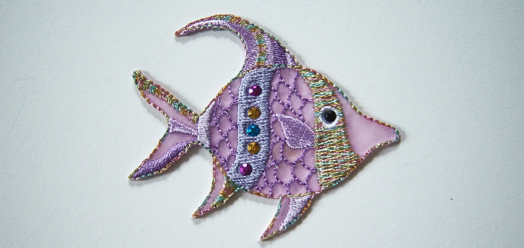 Orchid/Iridescent  Fish Applique