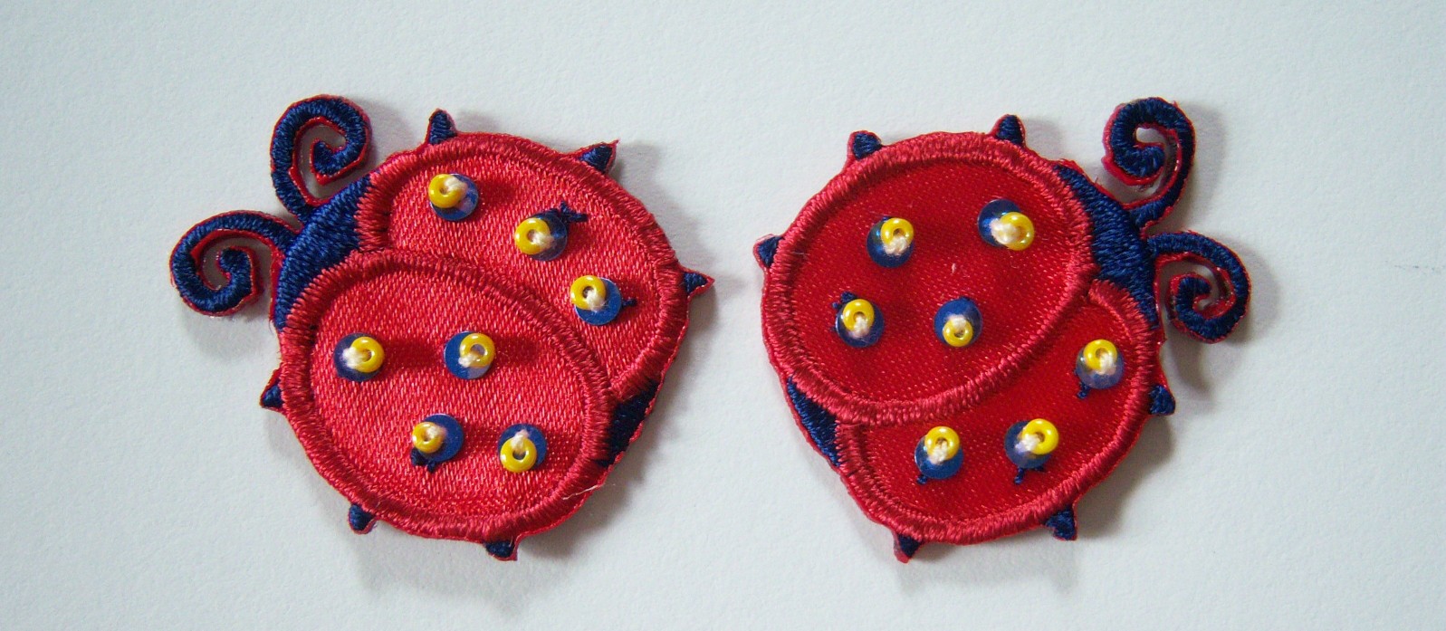 Red/Yellow Bead Ladybug Appliques