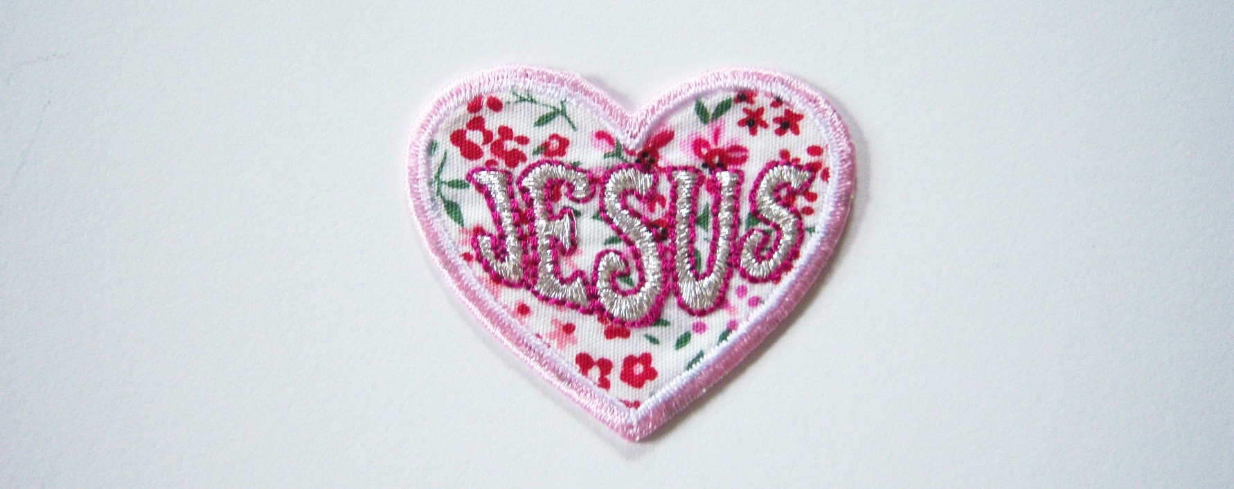 Jesus Pink/Silver Applique