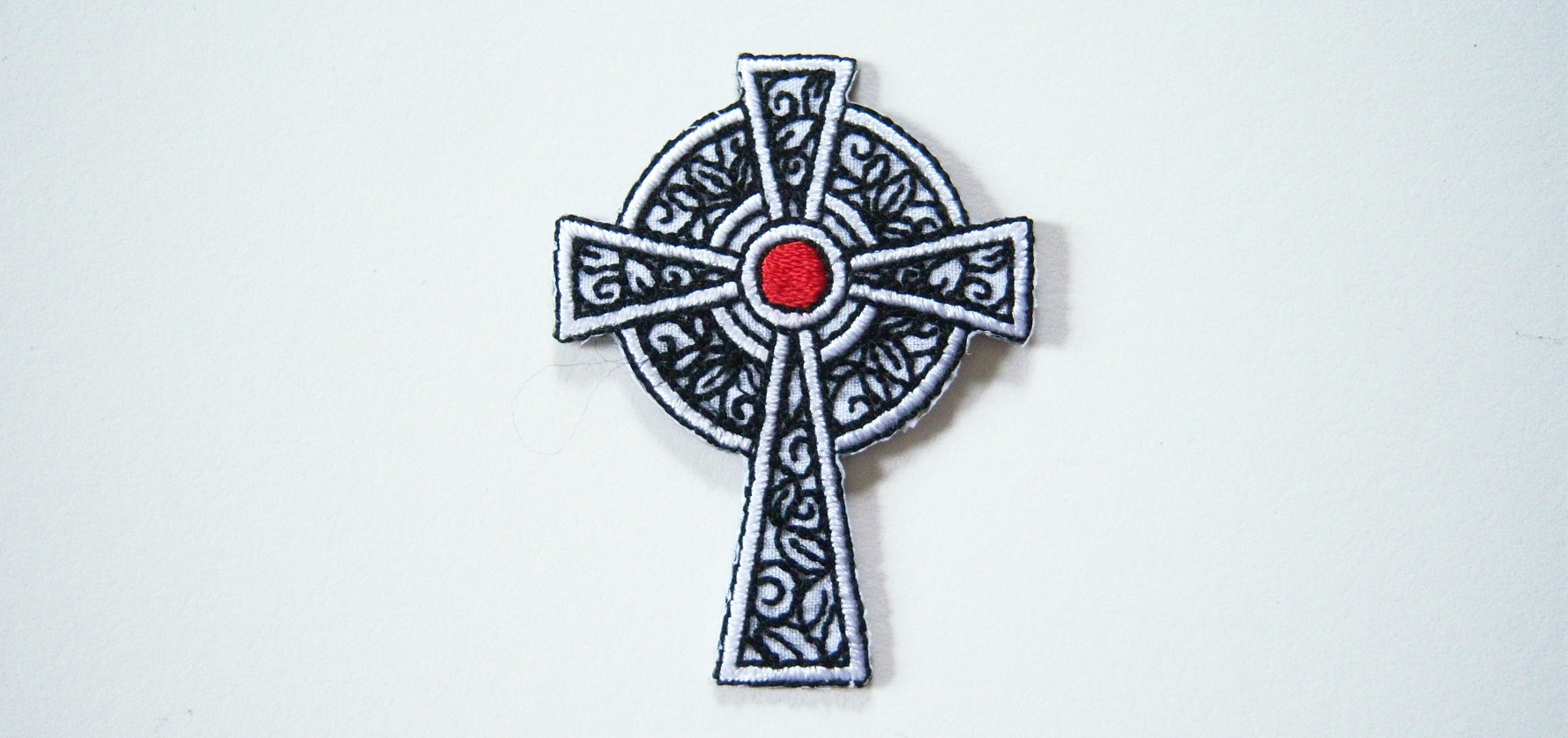 Gothic Black/White/Red Cross Applique