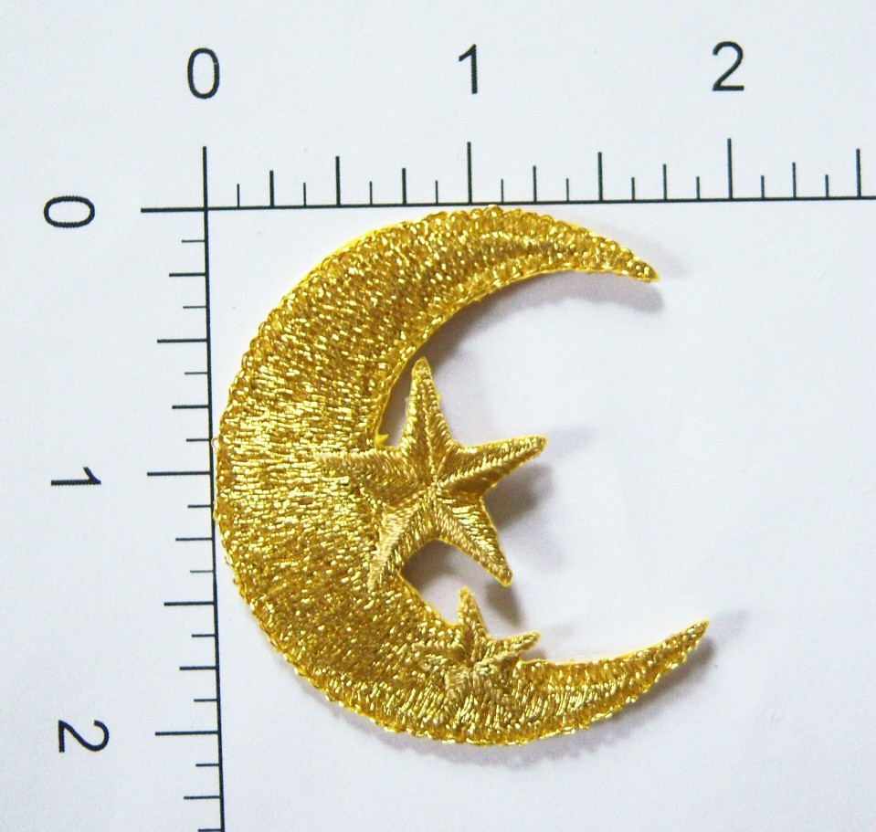 Gold Moon Star Applique