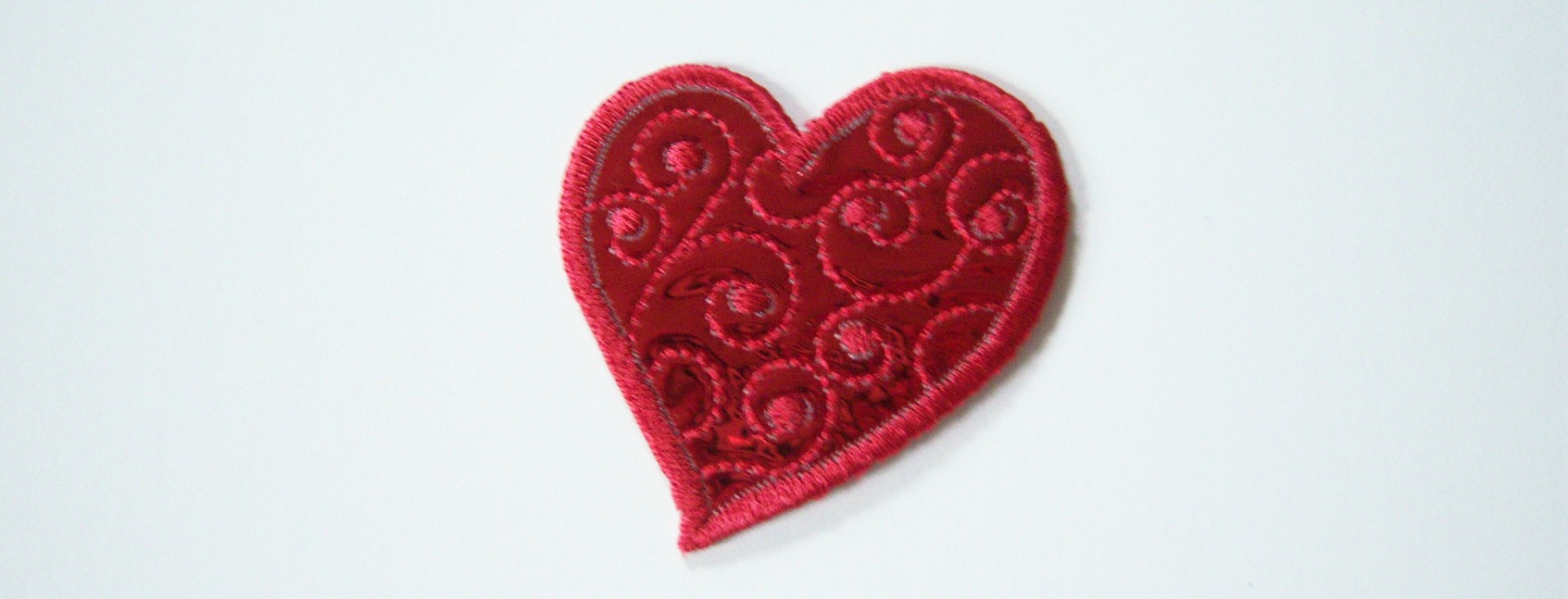 Wrights Red Metallic Heart Iron On